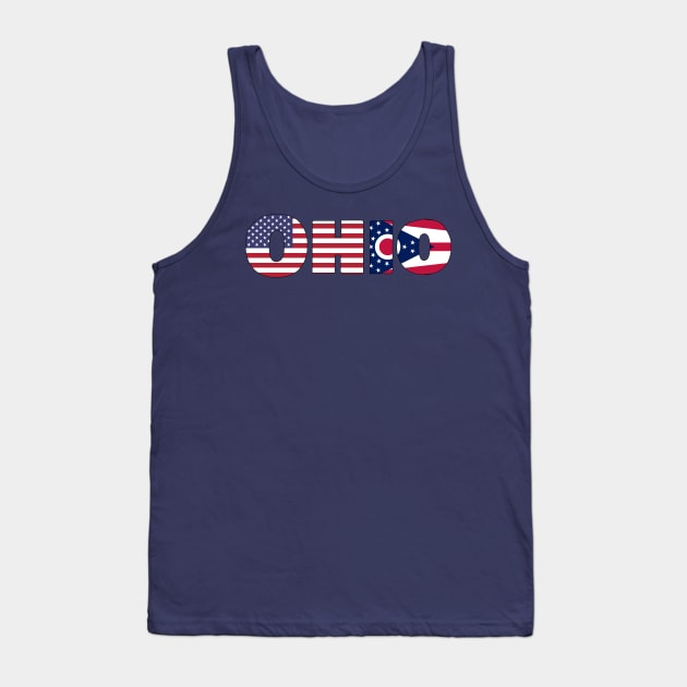 Ohio State flag/ American flag logo Tank Top by ElevenGraphics